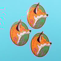 Image 3 of Red Fox with bluebells, Die Cut Vinyl Sticker 