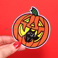Image 5 of Halloween Pumpkin & Black Cat, Die Cut Vinyl Sticker