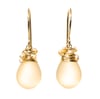 Blush earrings frosted glass seed pearl