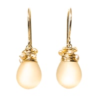 Image 1 of Blush earrings frosted glass seed pearl