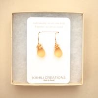 Image 5 of Blush earrings frosted glass seed pearl