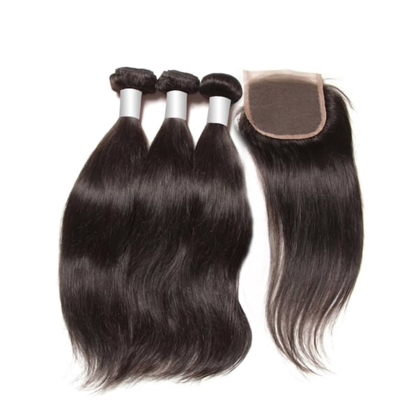 Image of Brazilian Natural Straight (Free Lace Closure) BUNDLE DEAL