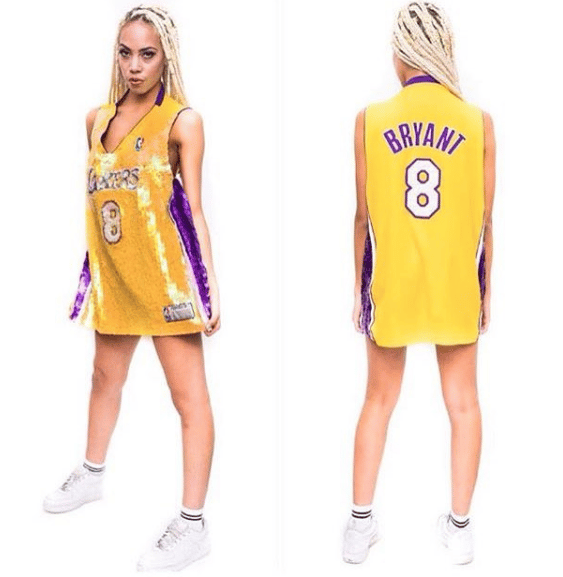 Image of Lakers Bryant Retro NBA Jersey Dress  Jersey dress outfit, Nba  jersey dress, Jersey dress