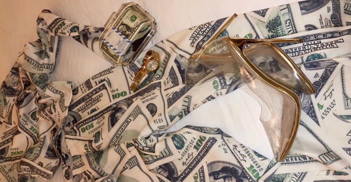 Image of MONEY PRINT CROP TOP & LEGGING SET (LARGE)