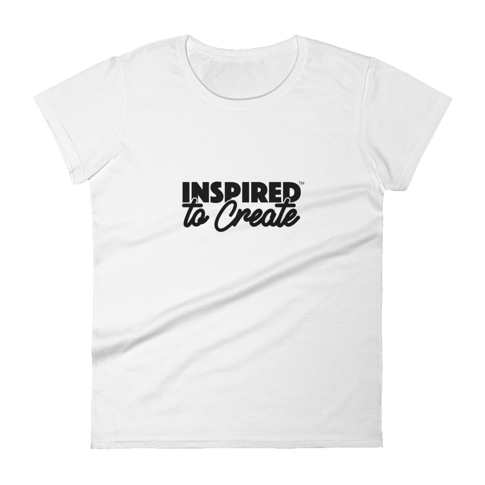 Image of Women's Inspired to Create Slogan Tee (White)