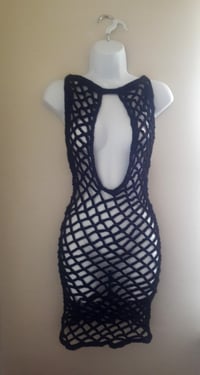 Dipped V-Neck Net Cover-Up