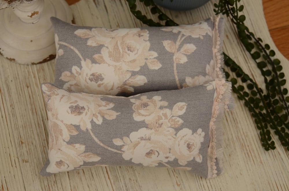 Image of Gray floral pillow