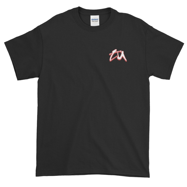 Image of Trust Us [Black/Red] logo tee