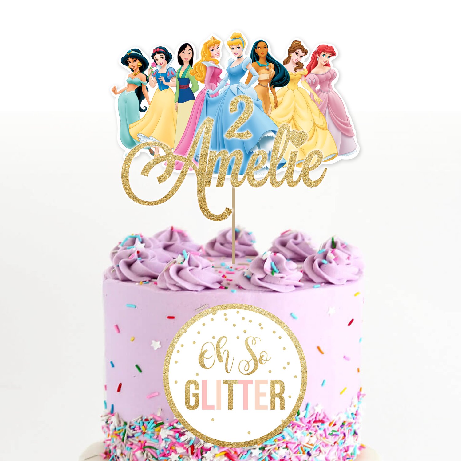 Princess customised cake topper | Oh So Glitter