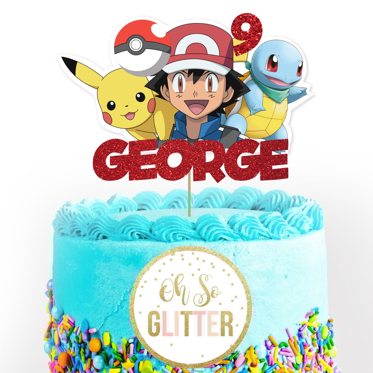 Pokemon customised cake topper Oh So Glitter