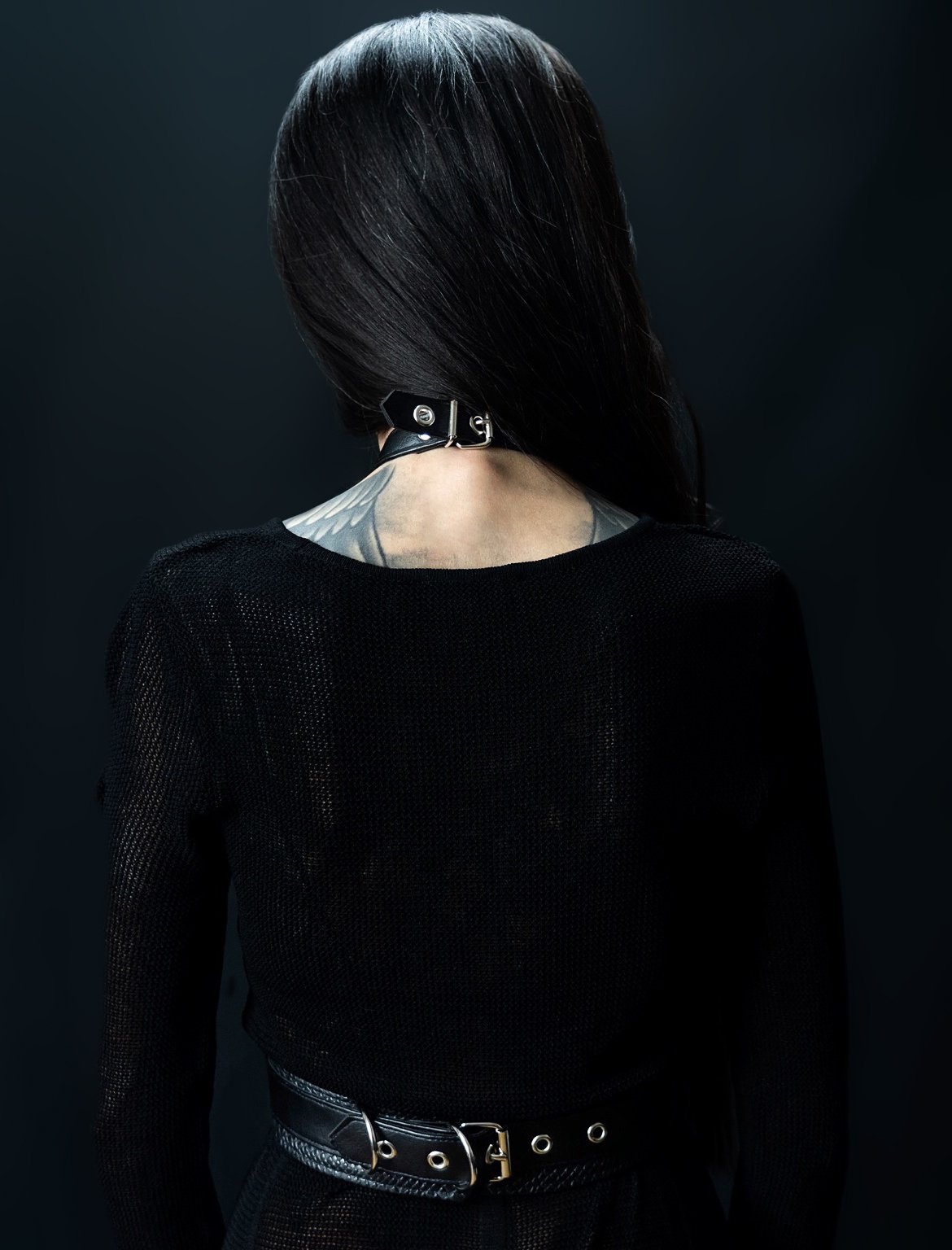 Harness belt with detachable straps vegan snakeskin