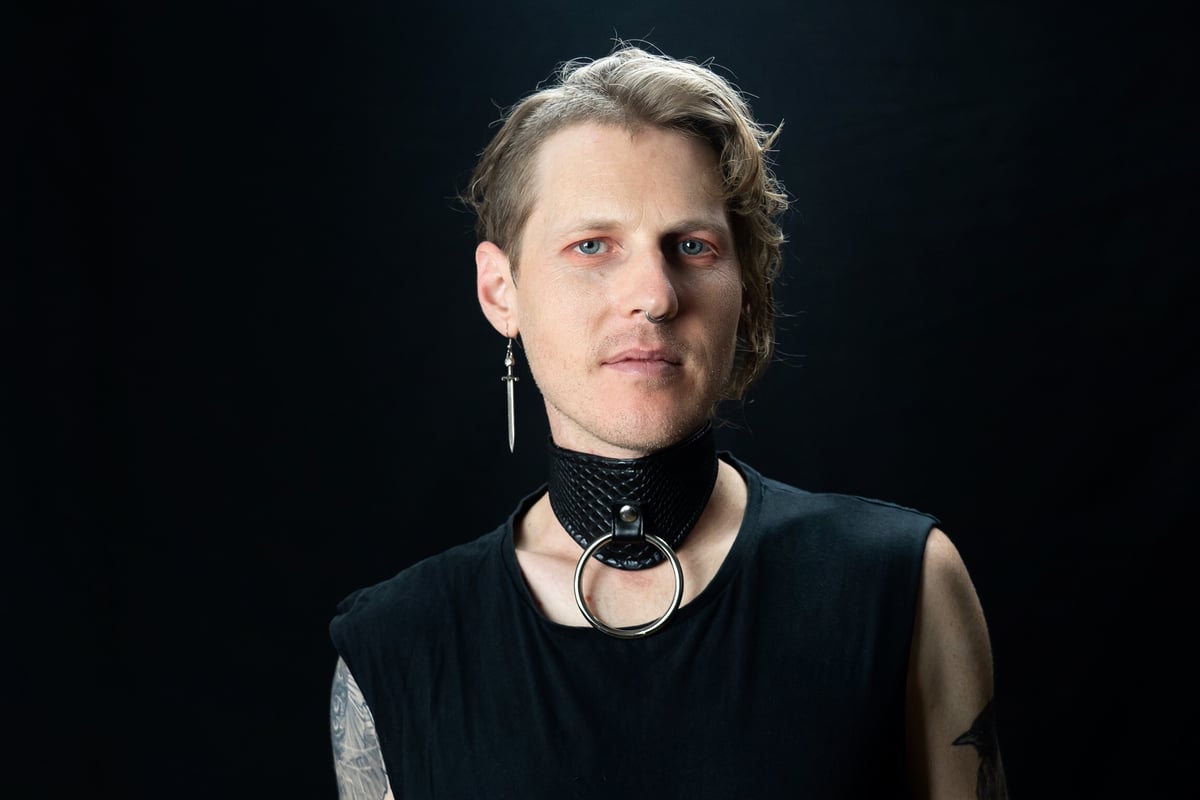 Bettie collar vegan snakeskin PVC