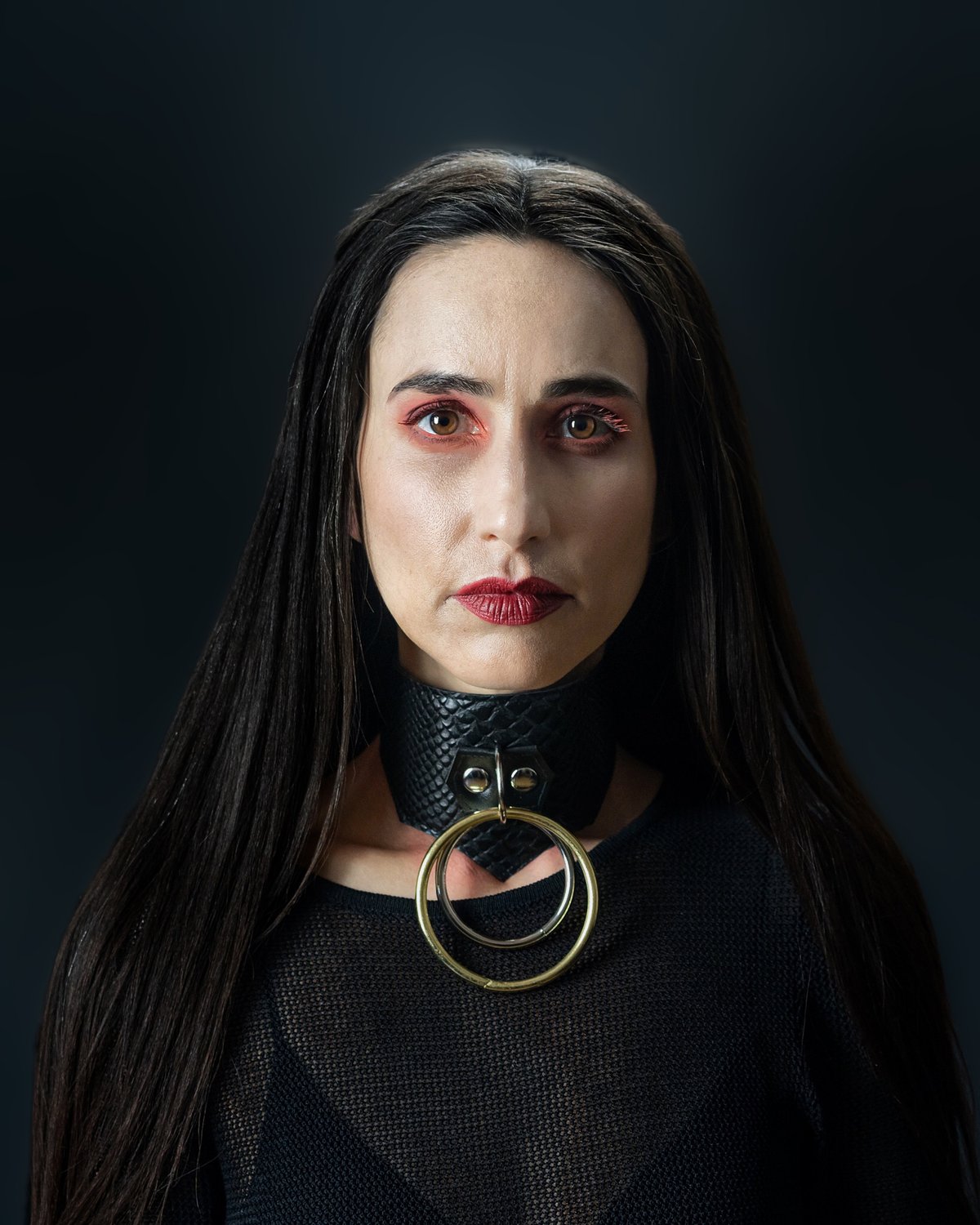 Theda collar vegan snakeskin silver and gold