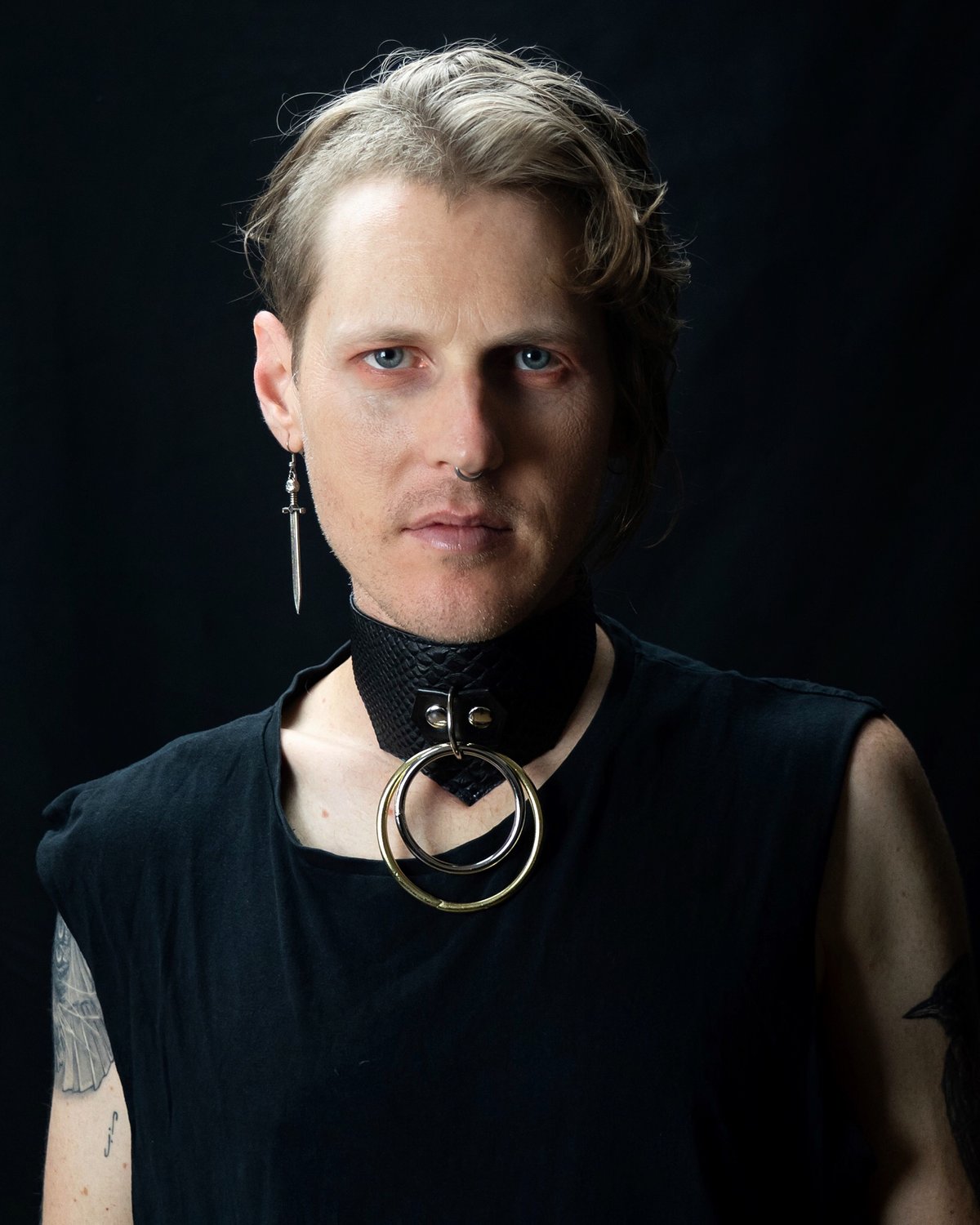 Theda collar vegan snakeskin silver and gold