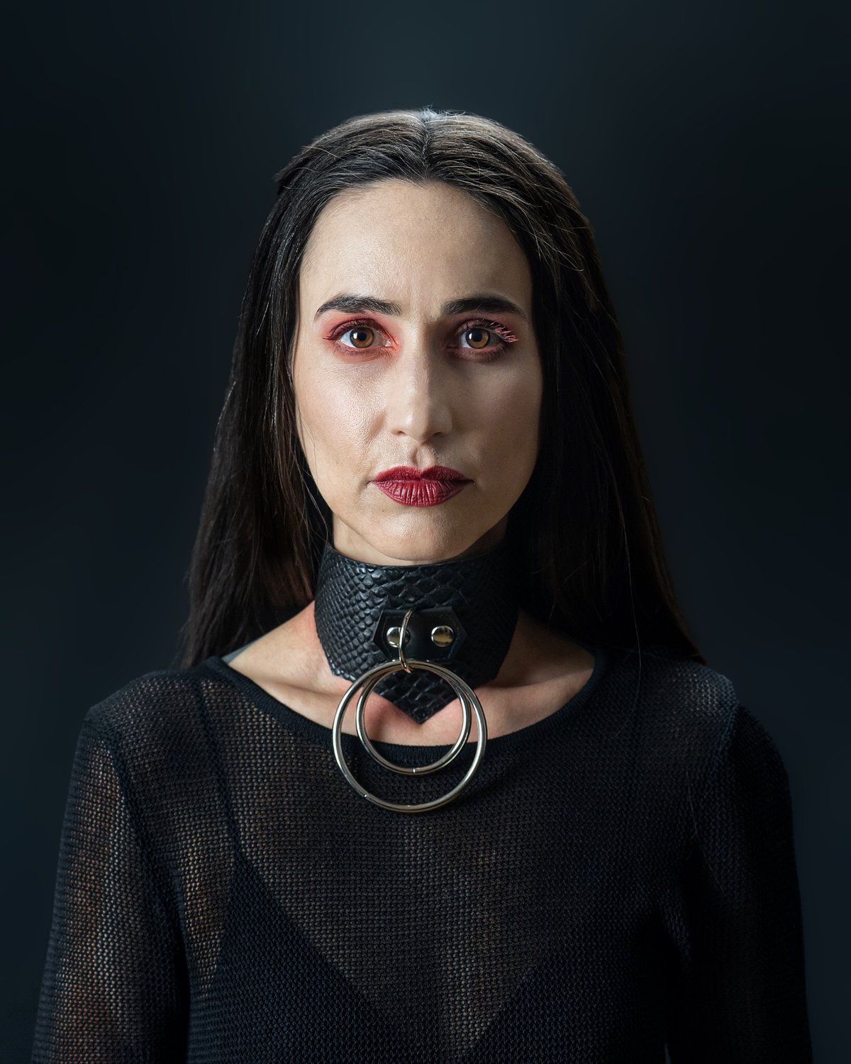 Theda collar vegan snakeskin silver