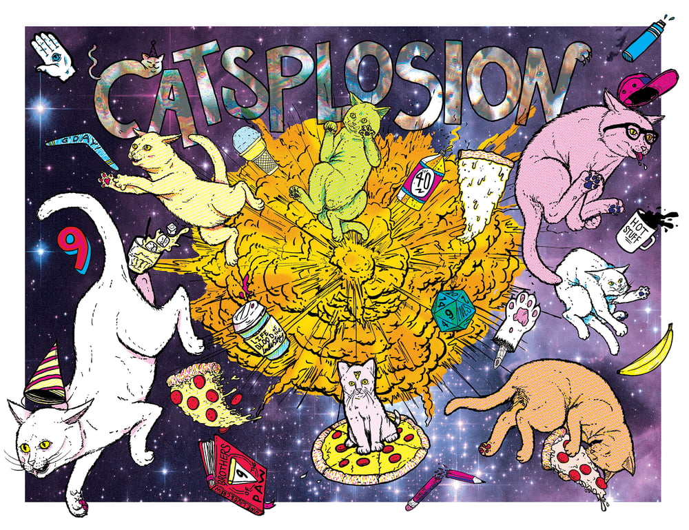 Image of Catsplosion Screen Printed Poster