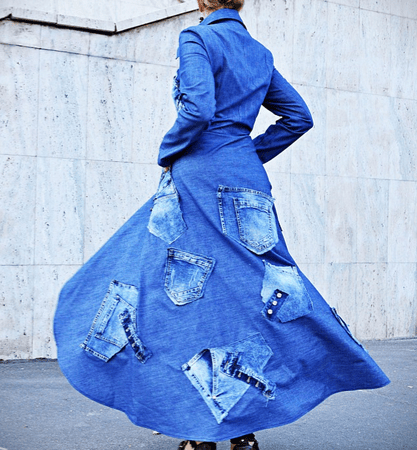 Image of JeanMatrix - High Low Jean Maxi Jacket Coat- PRE- PAID ORDER ONLY