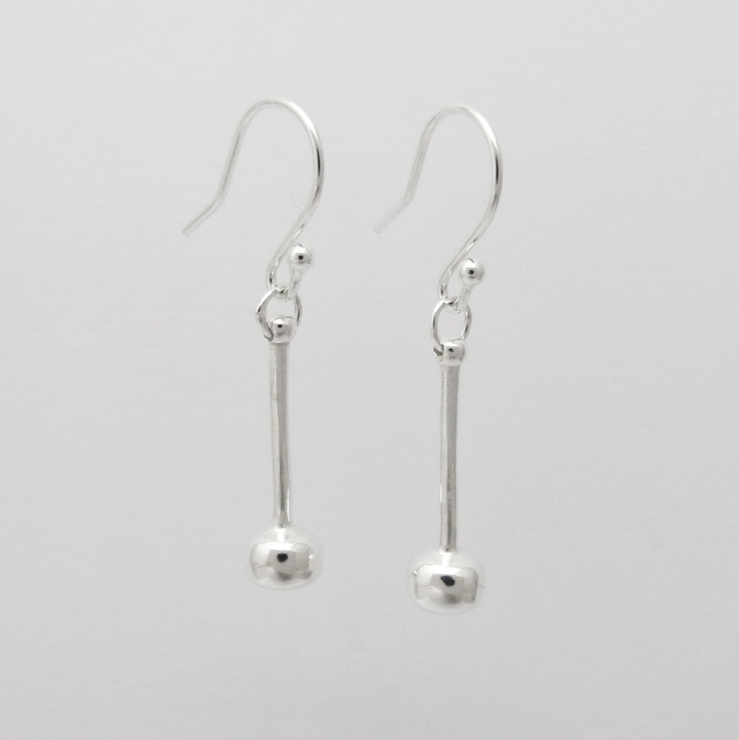 Image of Silver Tenor Stick Earrings 
