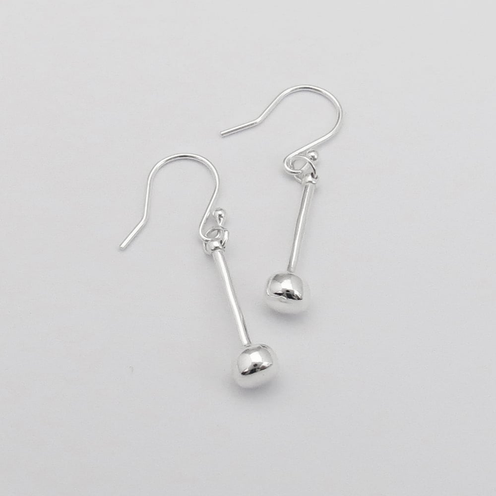 Image of Silver Tenor Stick Earrings