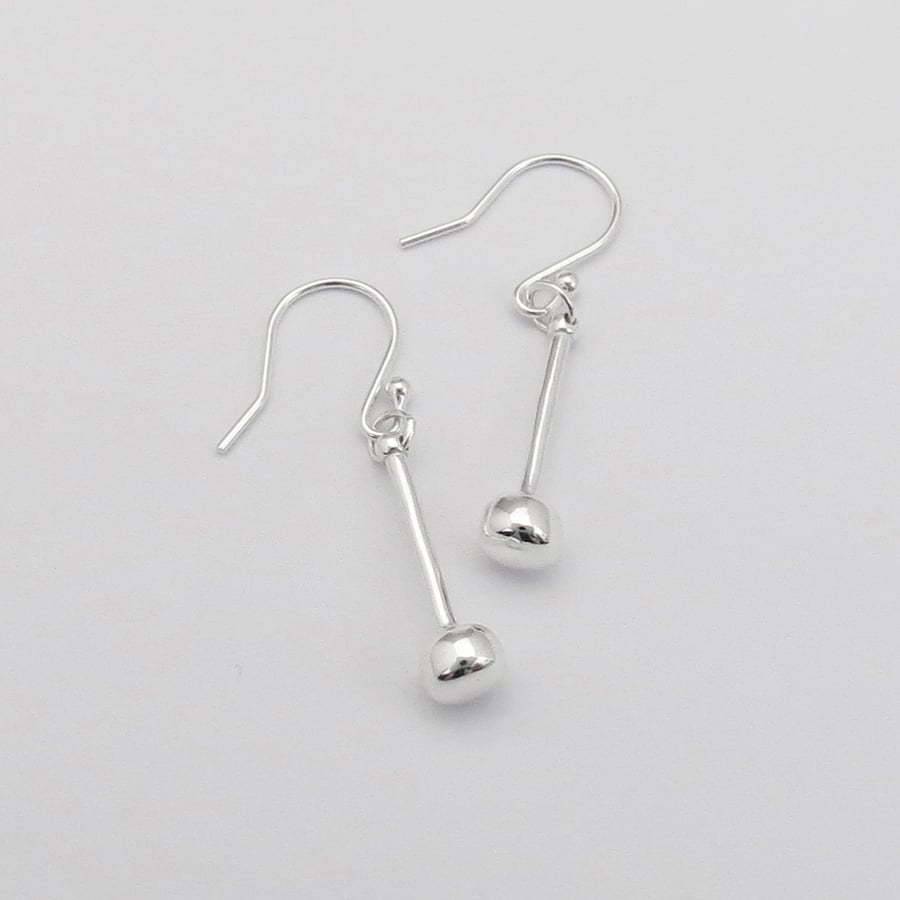 Image of Silver Tenor Stick Earrings 