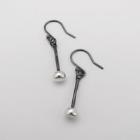 Image 1 of Black and Silver Tenor Stick Earrings