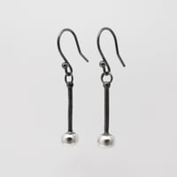 Image 2 of Black and Silver Tenor Stick Earrings