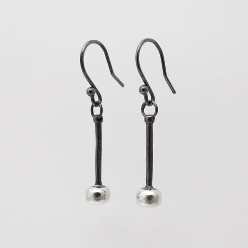 Image of Black and Silver Tenor Stick Earrings