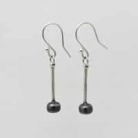 Image 2 of Silver and Black Tenor Stick Earrings