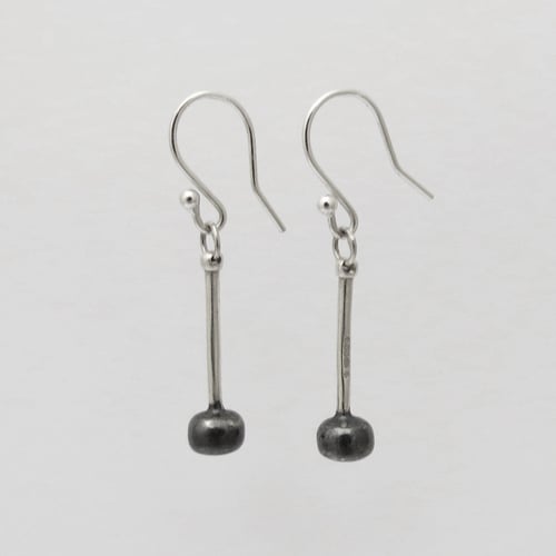 Image of Silver and Black Tenor Stick Earrings