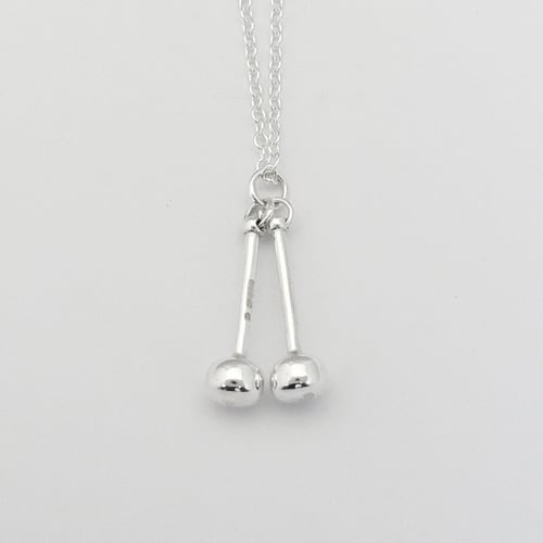 Image of Silver Tenor Sticks Pendant