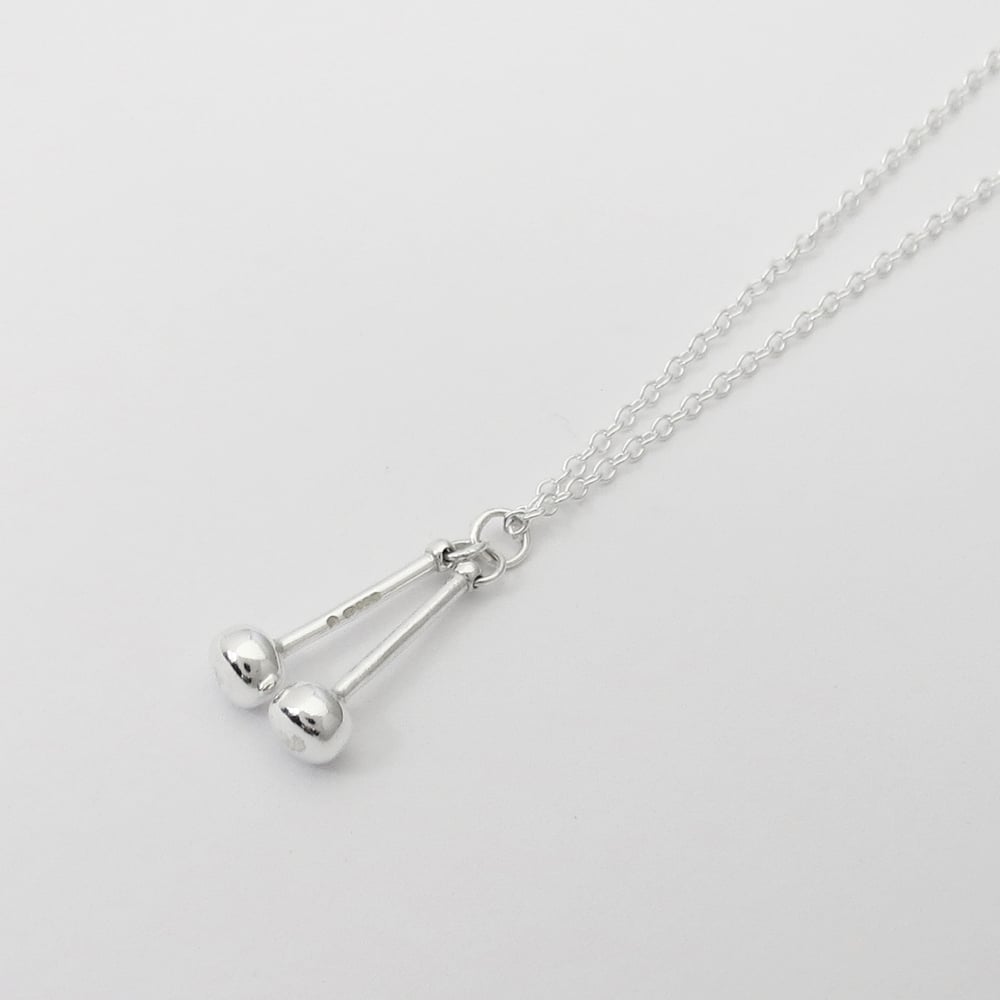 Image of Silver Tenor Sticks Pendant