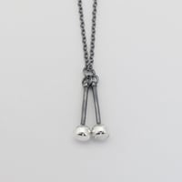 Image 2 of Black and Silver Tenor Sticks Pendant