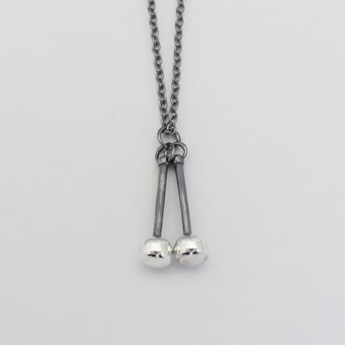 Image of Black and Silver Tenor Sticks Pendant