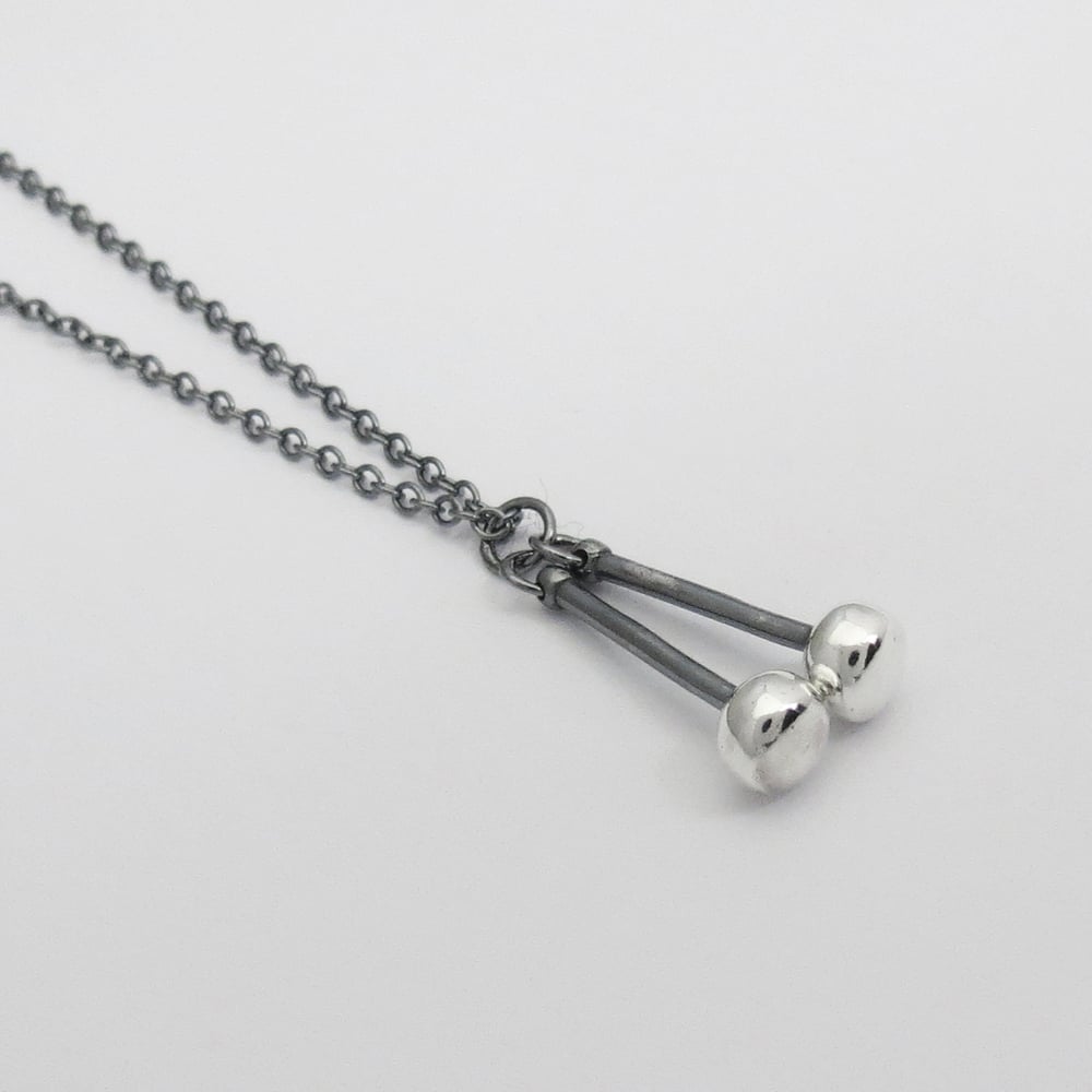 Image of Black and Silver Tenor Sticks Pendant