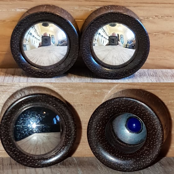 Image of 18mm silver and lapis plugs