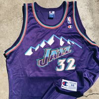 Image 1 of Original 90’s Champion Karl Malone Jazz Jersey + Grateful Dead Shit.