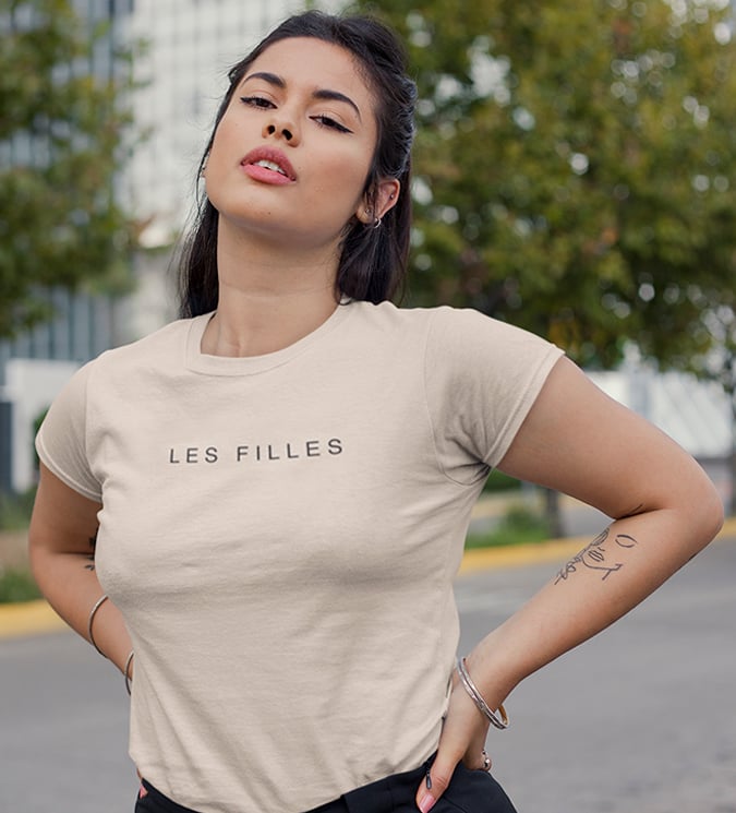 Image of Les Filles - The Girls - Center Chest & Large Back Logo