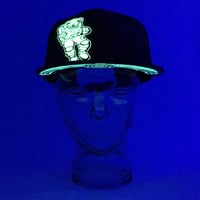 Image 4 of Space Bear Explorer-SNAPBACK- Glow in the Dark airbrushed Hat 