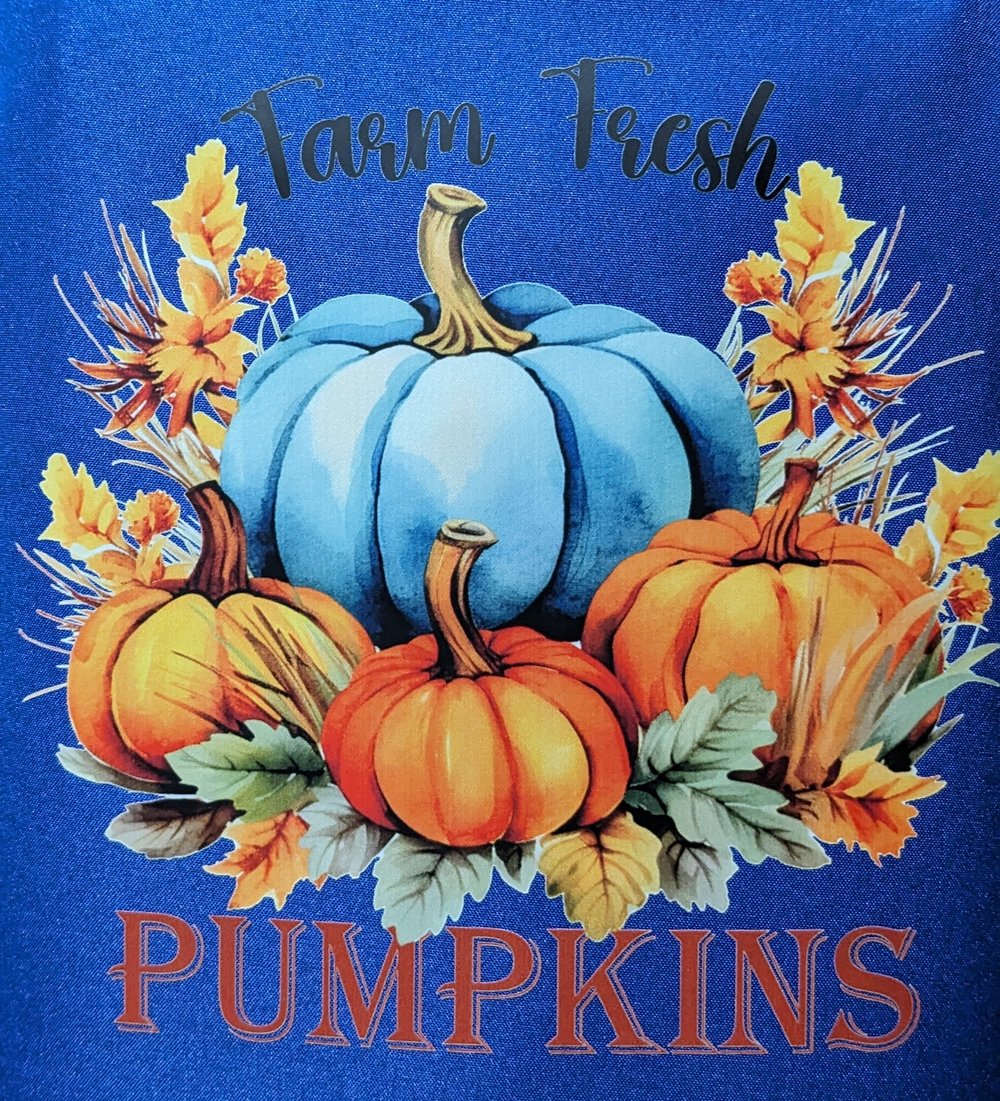 Image of Farm Fresh Pumpkins Fall Apron (blue)