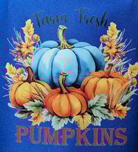 Image 3 of Farm Fresh Pumpkins Fall Apron (blue)
