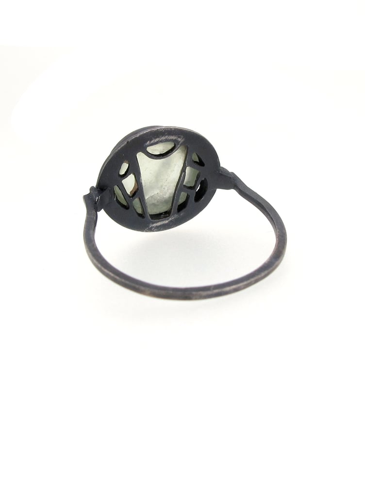Image of {One off} Prehnite gemstone Spyglass Ring