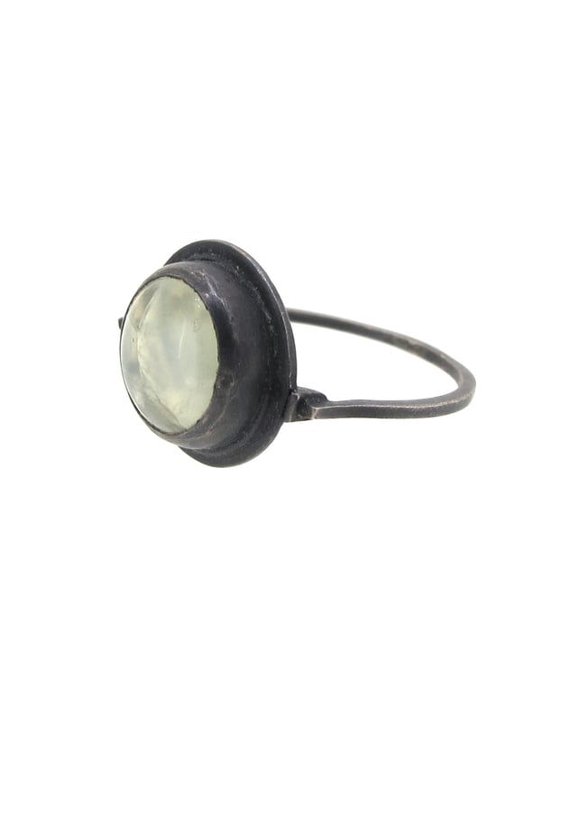 {One off} Prehnite gemstone Spyglass Ring
