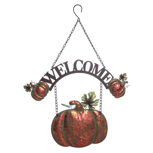 Image of Metal Harvest Welcome Hanging Sign