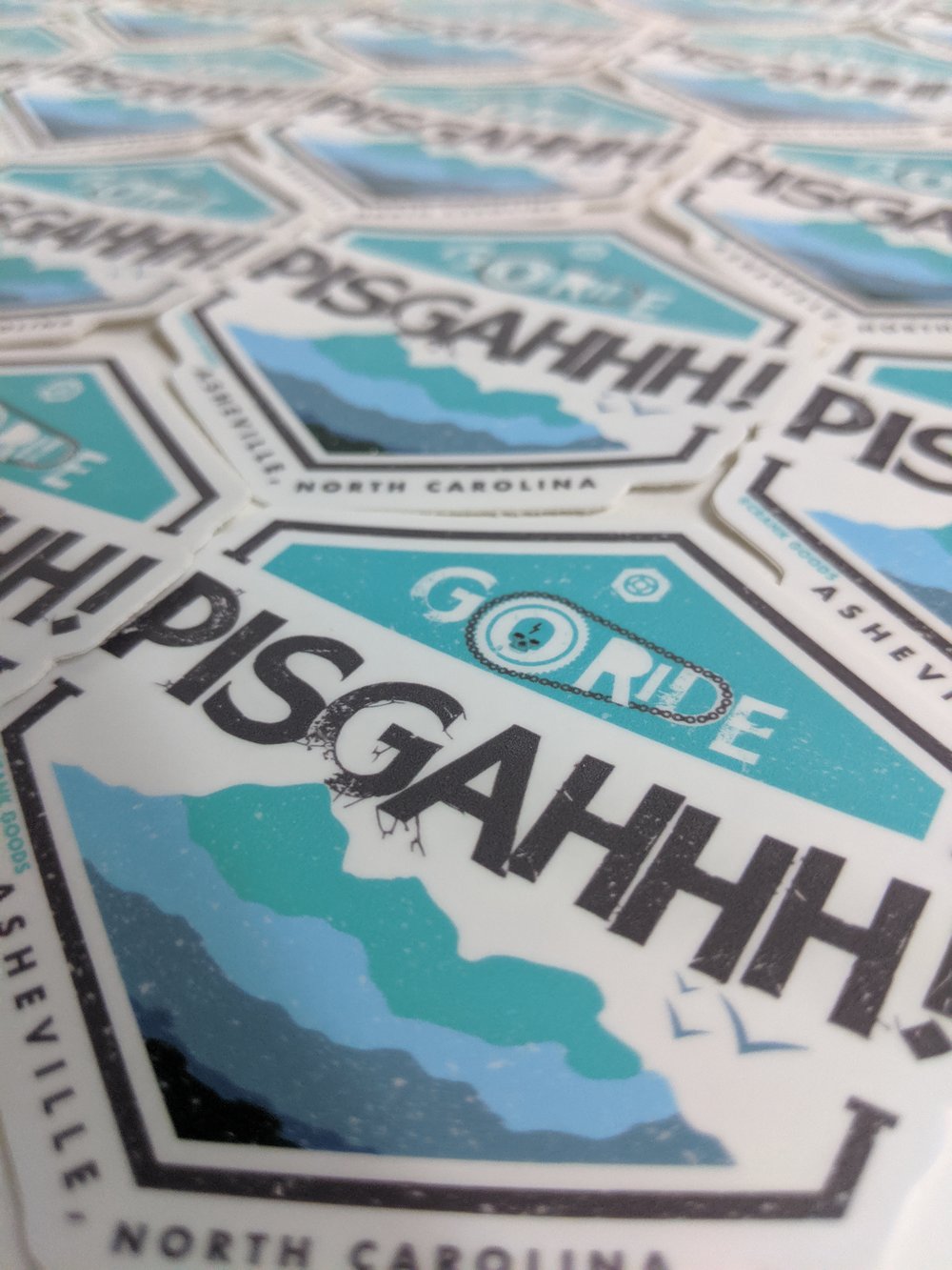 "Go Ride PISGAHHH!" Custom die-cut vinyl sticker