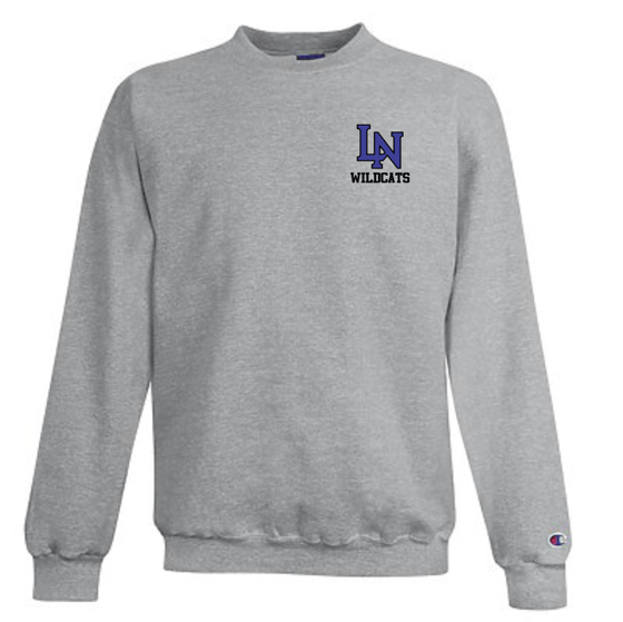 Image of Embroidered Champion Crewneck Sweatshirt - Sport Gray