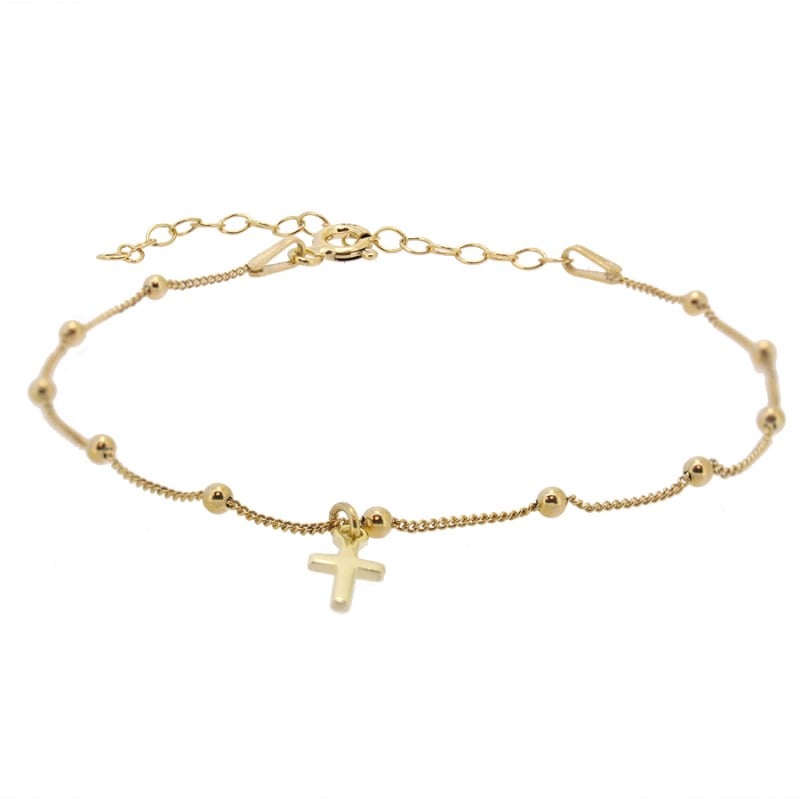 Image of CROSS + BALL CHAIN / Pulsera