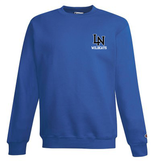 Image of Embroidered Champion Crewneck Sweatshirt - Royal