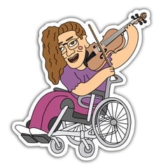 Wheelchair Girl sticker - Sick Animation Shop