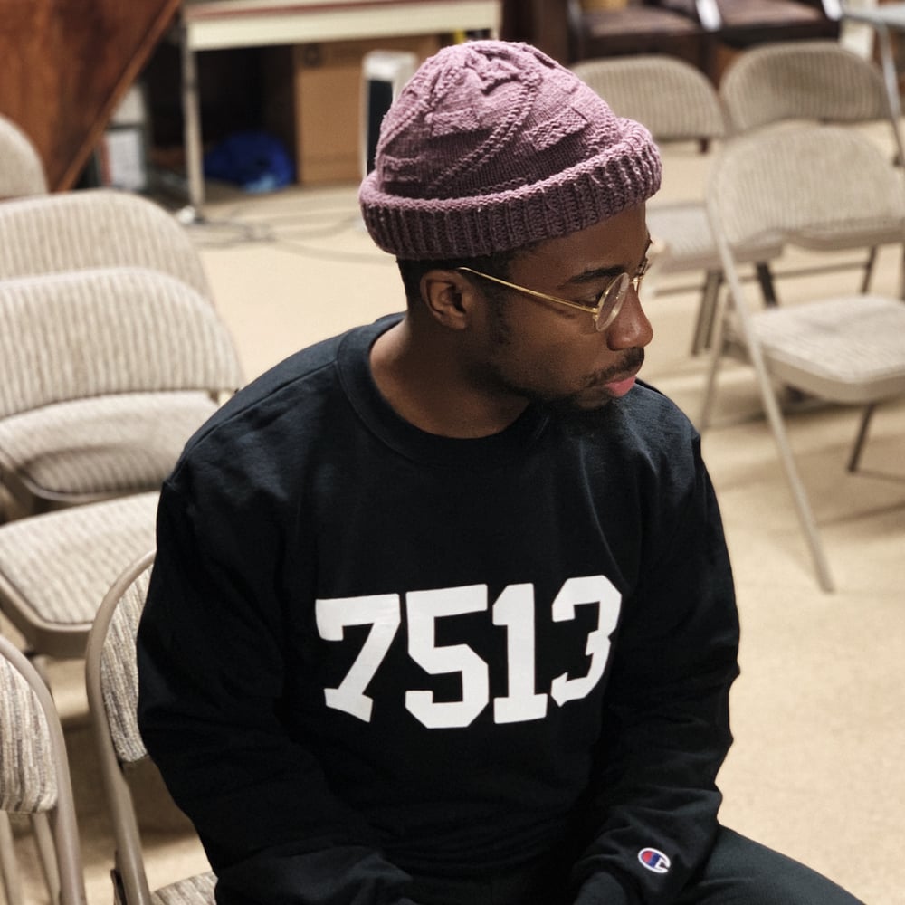 Image of Black “7513” Champion Crewneck