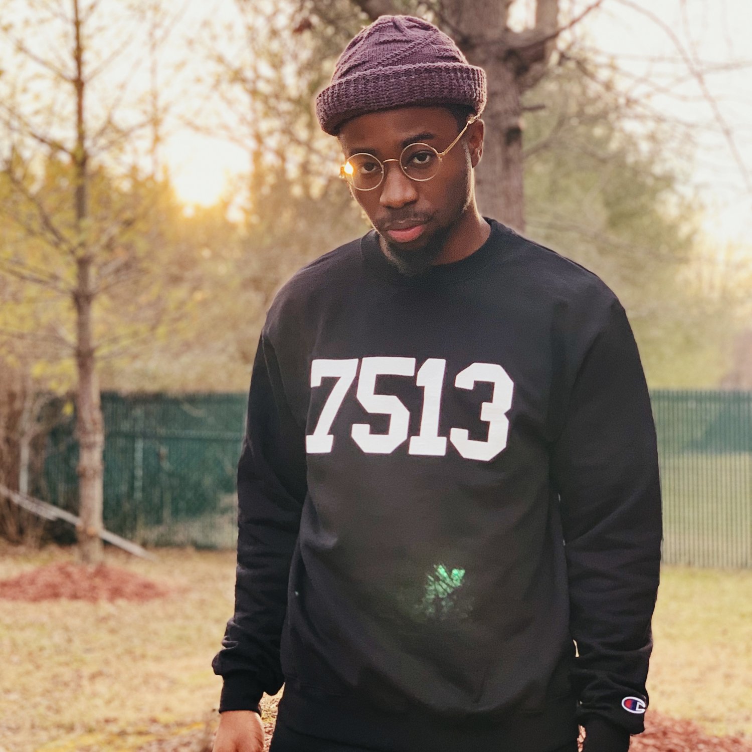 Image of Black “7513” Champion Crewneck